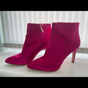 Sam Edelman Olette Pink Satin Booties